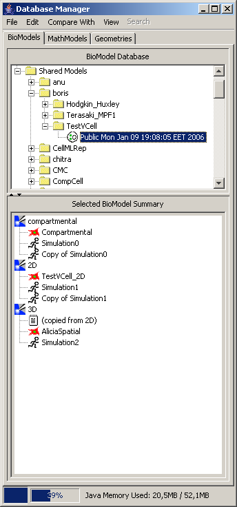 Virtual Cell 4.2 Database Manager